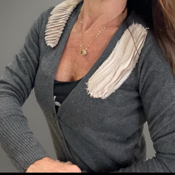 Simply Vera Wang Gray Button up Cardigan Sweater size S Lightweight Cotton NWOT - Picture 1 of 6